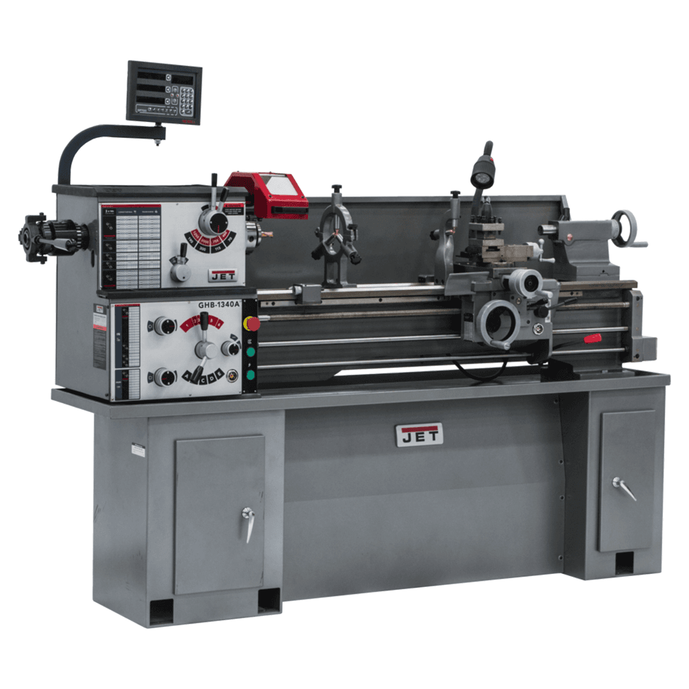 Jet Tools GHB-1340A 2 HP Geared Head Bench Lathe with Newall DP700 DRO/Collet Closer, 1 Phase/230V Main - Image