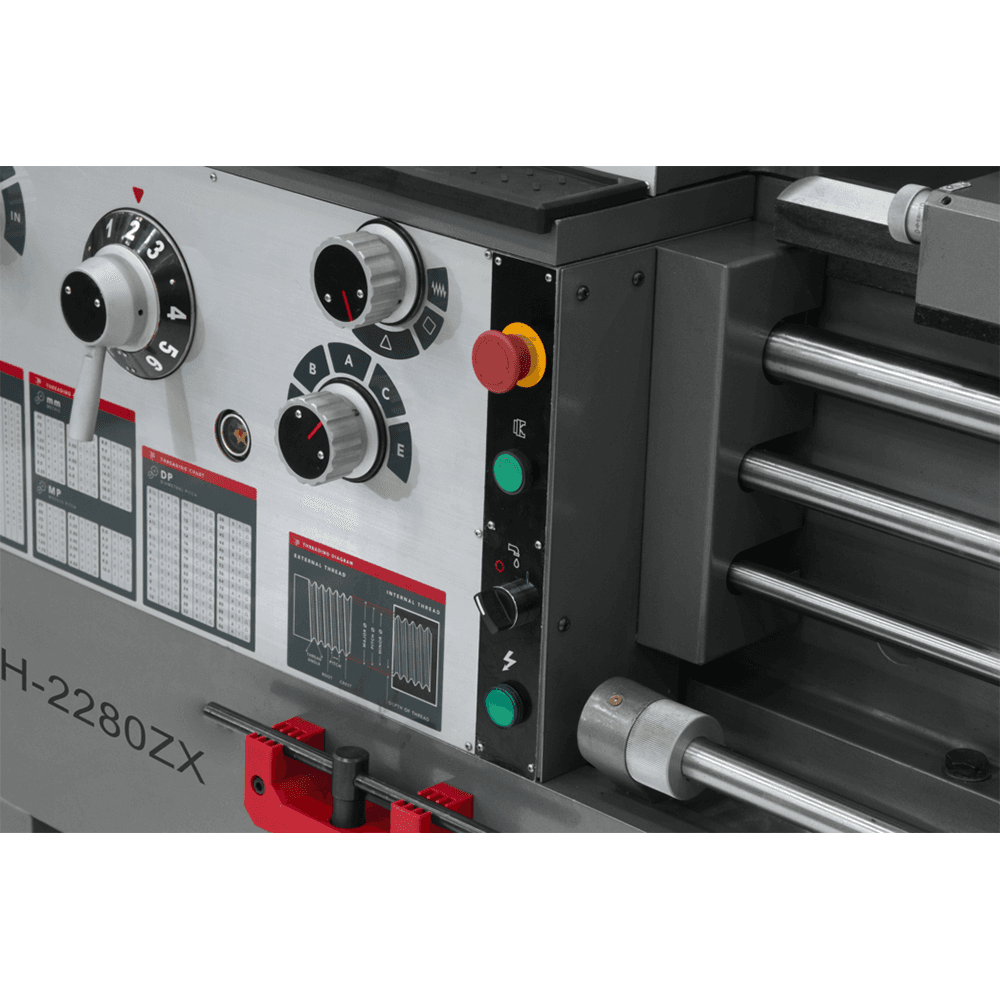 Jet Tools GH-2280ZX 10 HP Large Spindle Bore Lathe with Taper Attachment/Newall DP700 DRO, 3 Phase/230V/460V Alt 2 - Image