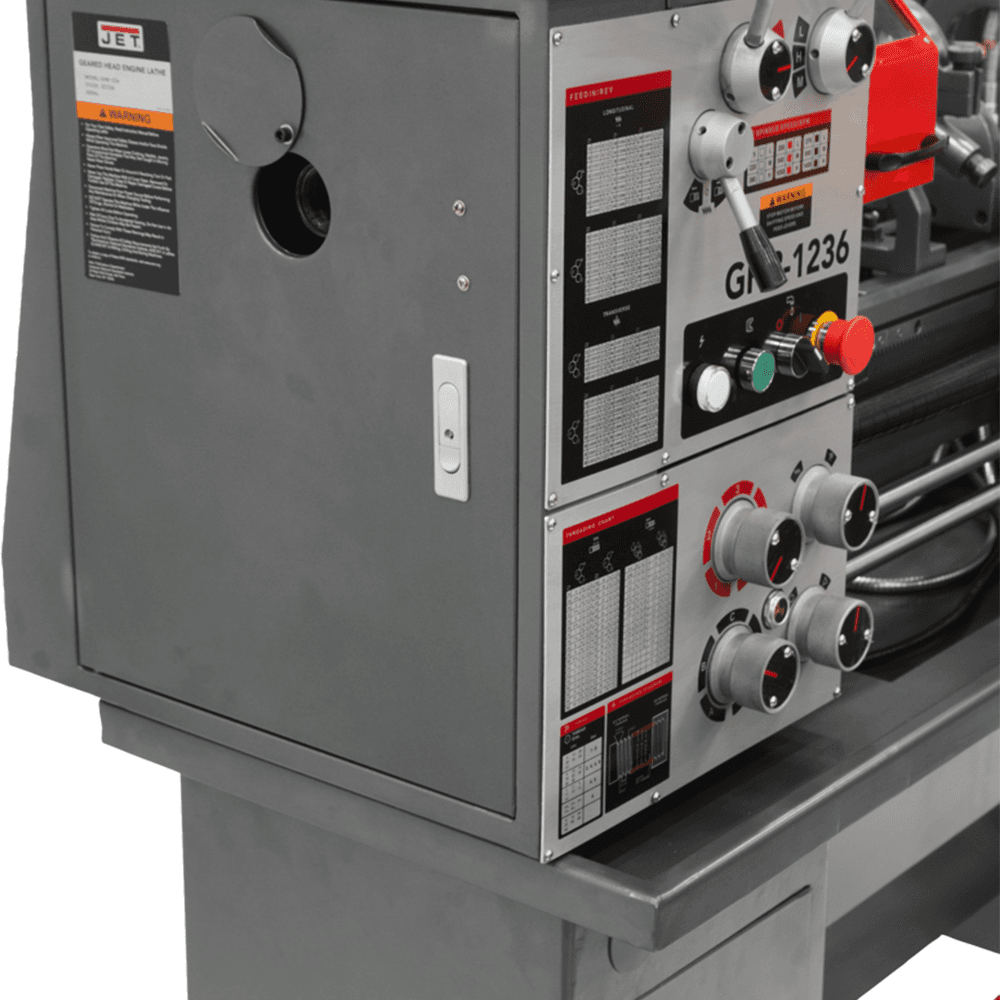 Jet Tools GHB-1236 2 HP Geared Head Bench Lathe with ACU-RITE 203 DRO Metalworking/Turning, 1 Phase/230V Alt 5 - Image