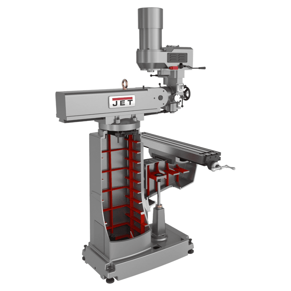 Jet Tools JTM-1050EVS2/230 3 HP Milling Machine with 3-Axis Powerfeeds/Air Powered Drawbar, 3 Phase/230V Alt 1 - Image