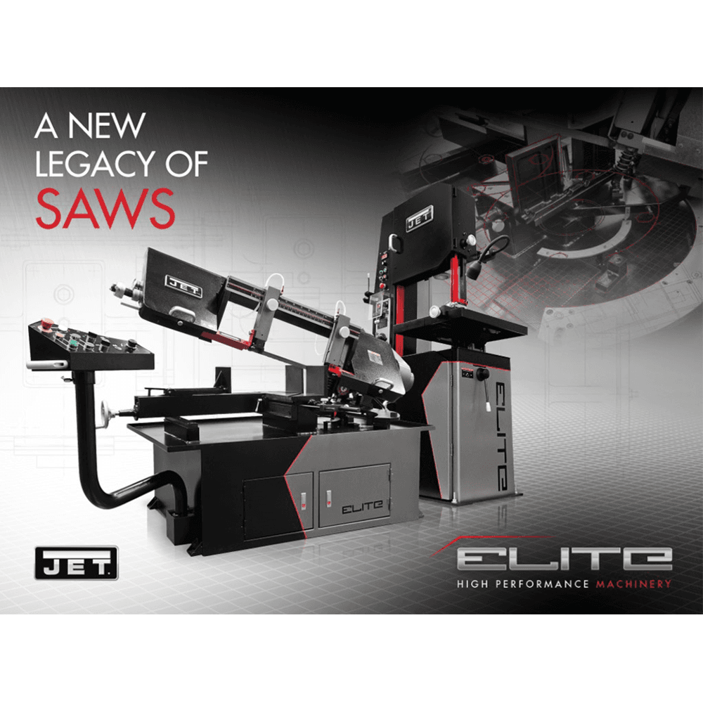 Jet Tools EHB-1018VM 10&quot; x 18&quot; Semi-Auto Variable Speed Dual Mitering Saw, 3 Phase/230V/460V Alt 4 - Image