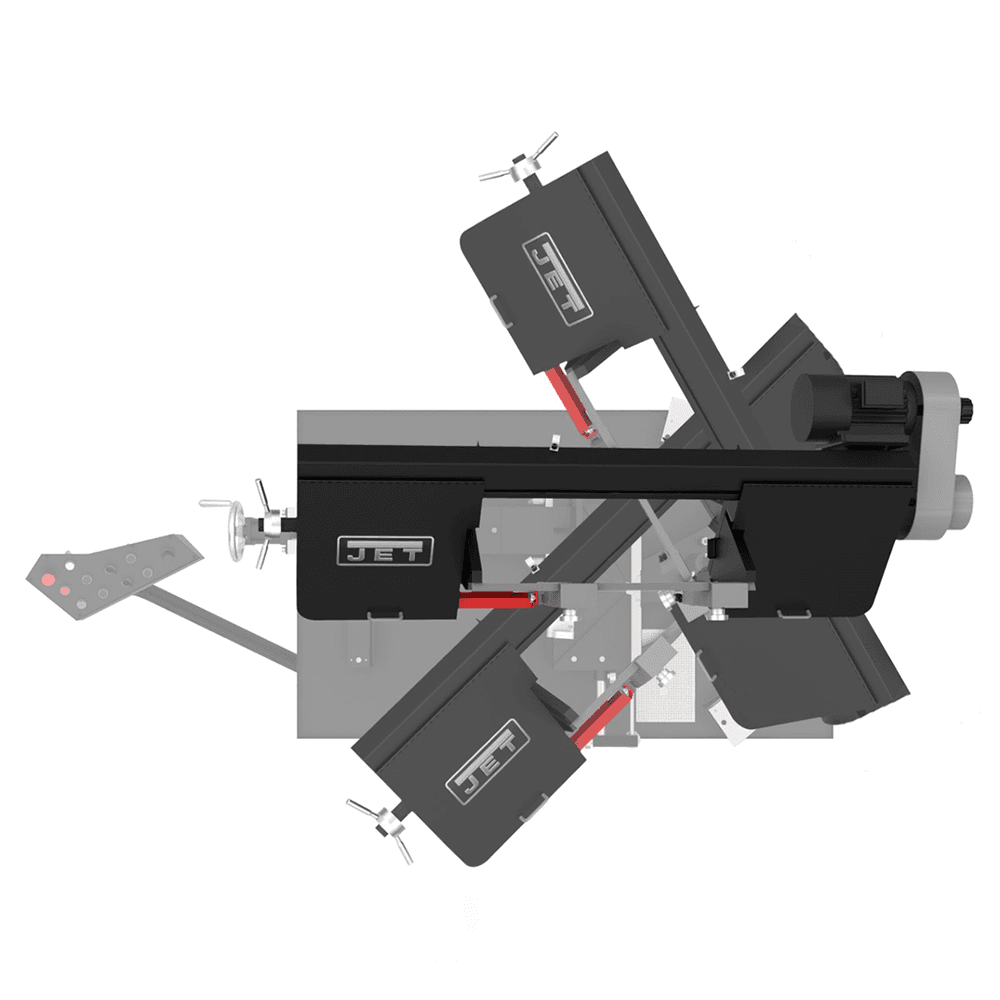 Jet Tools EHB-1018VM 10&quot; x 18&quot; Semi-Auto Variable Speed Dual Mitering Saw, 3 Phase/230V/460V Alt 5 - Image
