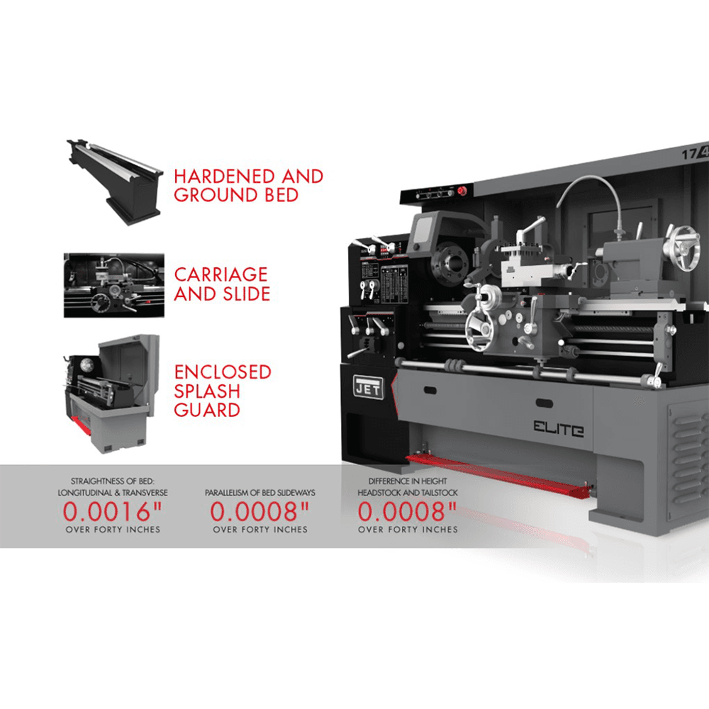 Jet Tools E-1236VS 12&quot;x36&quot; Elite EVS Lathe, 3 Phase/230V Alt 2 - Image