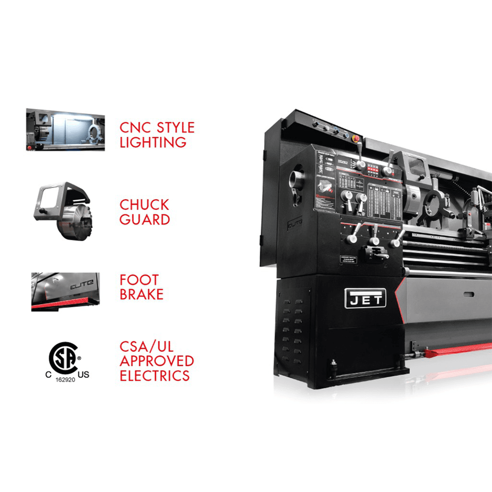 Jet Tools E-1236VS 12&quot;x36&quot; Elite EVS Lathe, 3 Phase/230V Alt 4 - Image