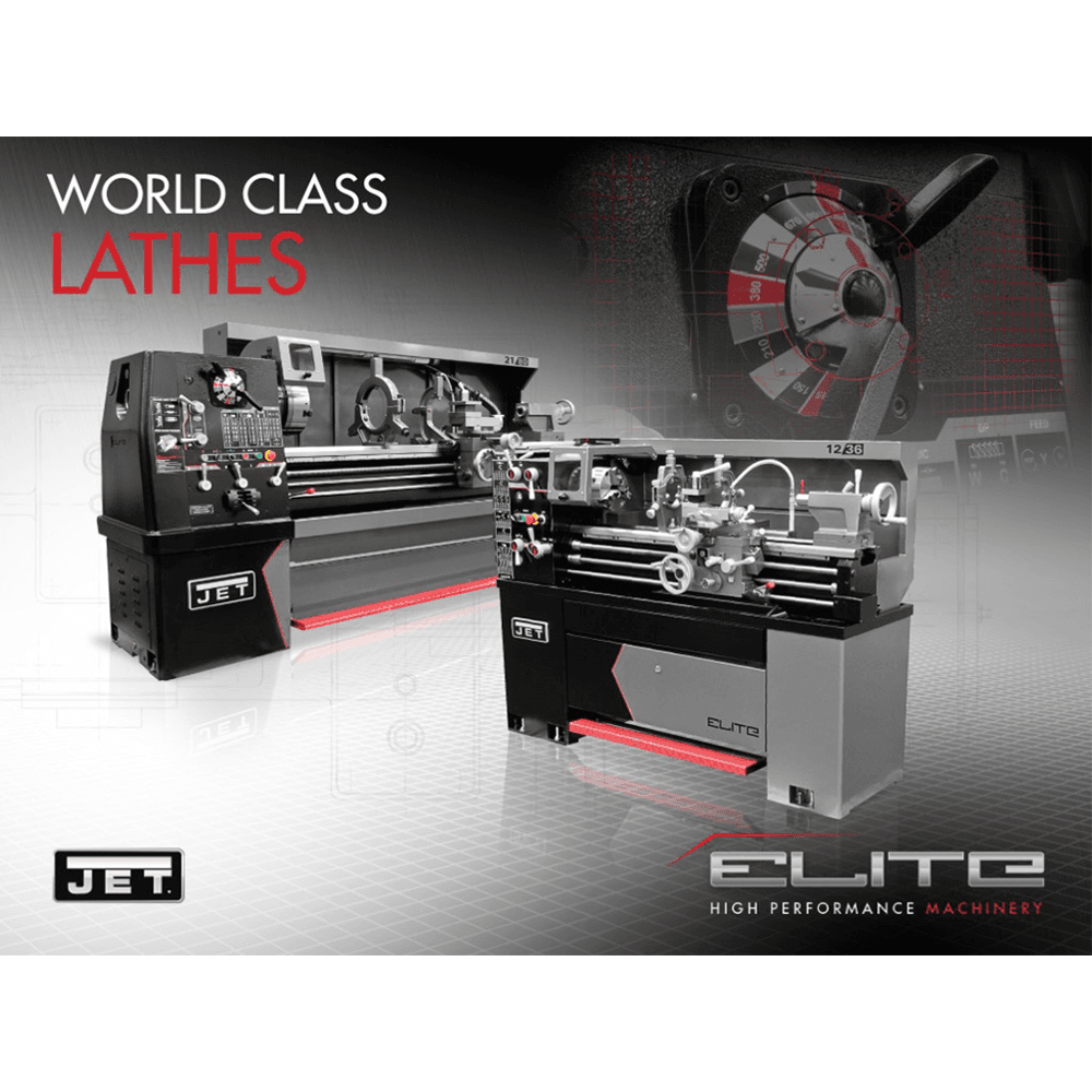 Jet Tools EGH-1740 Elite Geared Head Lathe with ACU-RITE 203 DRO/Taper Attachment Alt 10 - Image