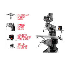 Jet Tools ETM-949 3 HP Mill with 3-Axis ACU-RITE 203/Powerfeeds/Air Draw Bar, 3 Phase/230V/460V Alt 7 - Image