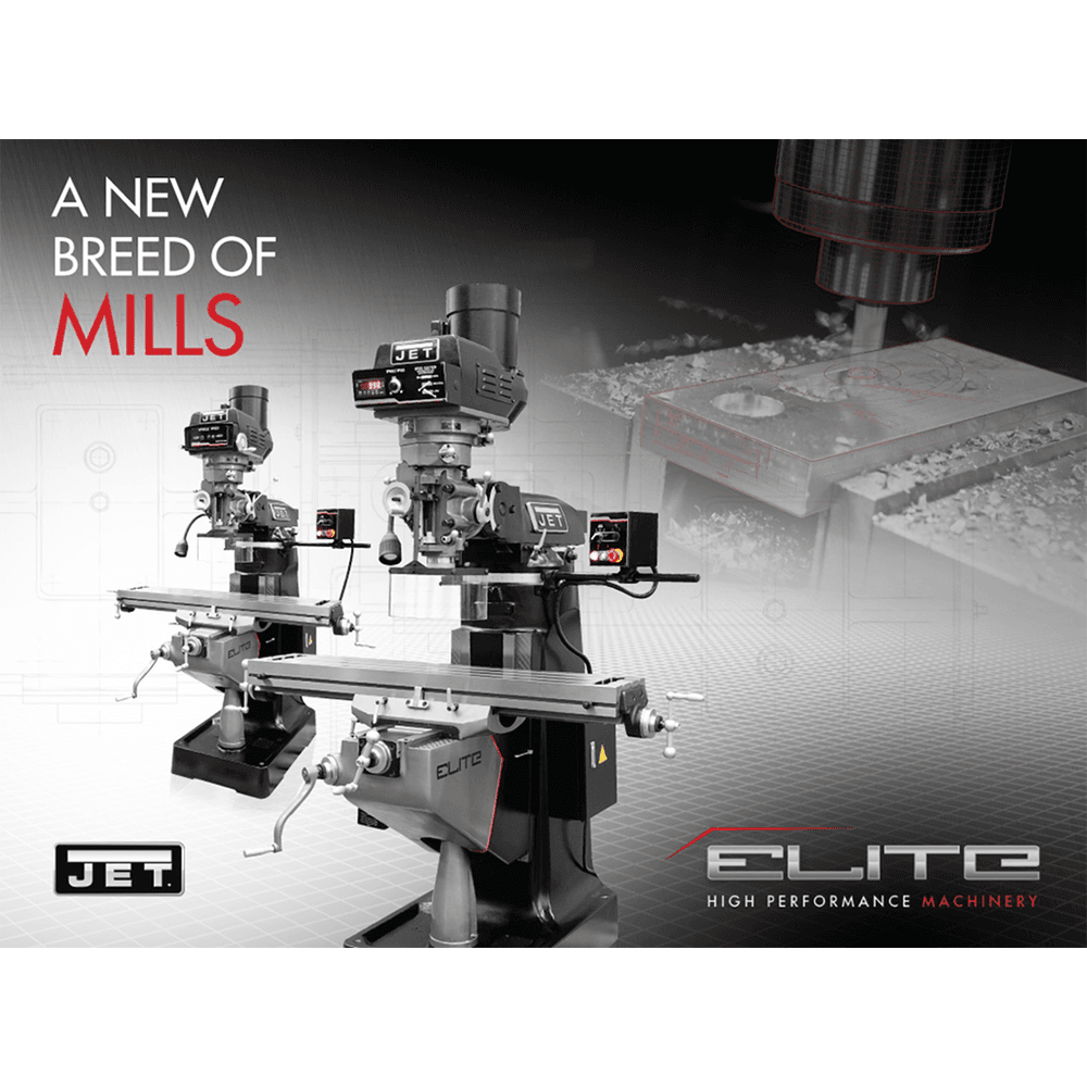 Jet Tools ETM-949 3 HP Mill with 3-Axis ACU-RITE 203/Powerfeeds/Air Draw Bar, 3 Phase/230V/460V Alt 8 - Image