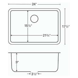 Seamless Undermount Sink for Laminate and Solid Surface Countertops