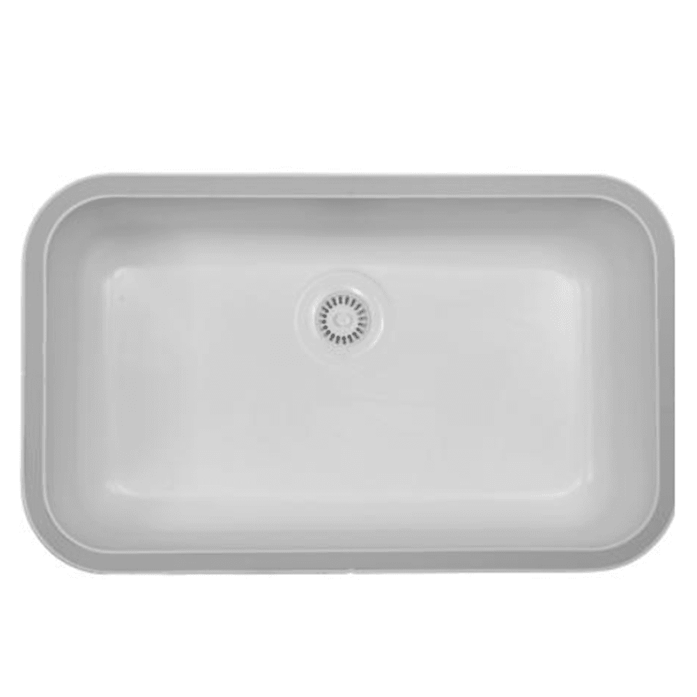 Karran A-340 Acrylic Undermount Single Bowl Kitchen Sink in White 1