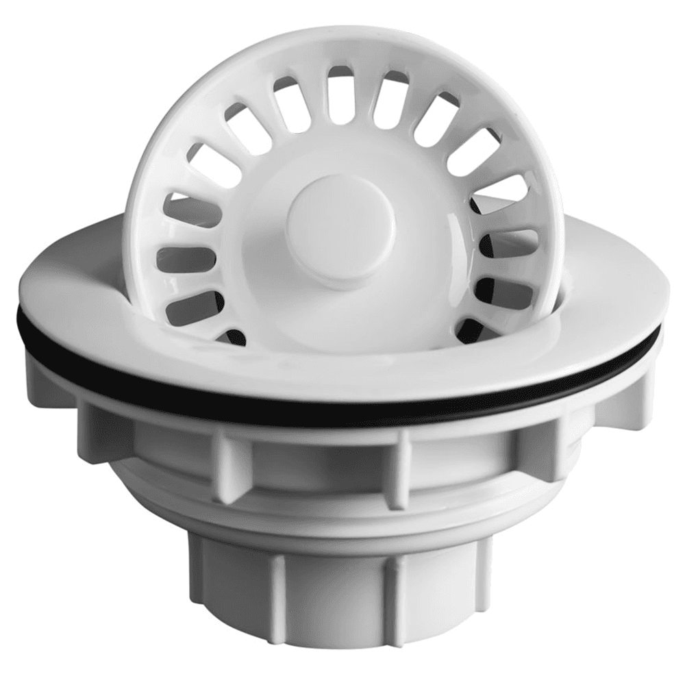 Karran 3-1/2" Acrylic Strainer Basket in White - Kitchen Sink Accessory