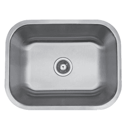 Karran BC-2318 Stainless Steel Undermount Single Bowl Sink, 23" x 17-3/4" x 9 with Brushed Finish and Noise Reduction Pads