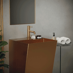 Cinox CCP500 Stainless Steel Free-Standing Rectangular Pedestal Sink, 19-5/8" x 16-1/2" x 32-5/8", Brushed Copper Alt 2 - Image