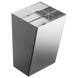 Cinox CCP500 Stainless Steel Free-Standing Rectangular Pedestal Sink, 19-5/8" x 16-1/2" x 32-5/8", Stainless Steel Main - Image