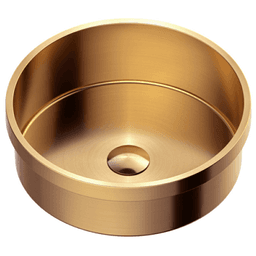 Cinox Stainless Steel Drop-In Round Bathroom Sink, 15" x 15" x 4-3/4", Brushed Copper Main - Image