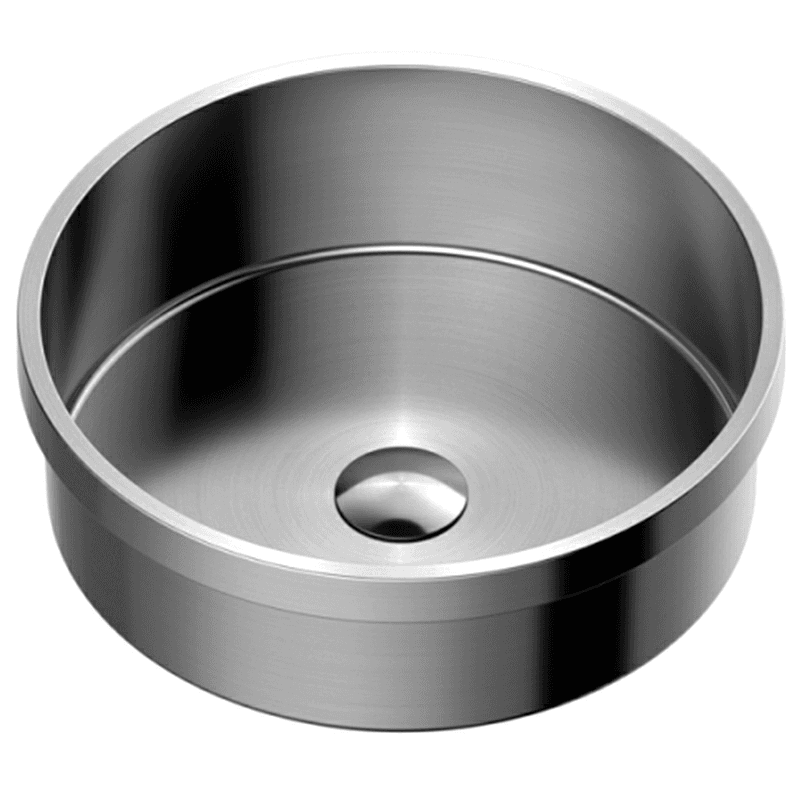Cinox Stainless Steel Drop-In Round Bathroom Sink, 15" x 15" x 4-3/4", Stainless Steel Main - Image