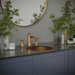 Cinox Stainless Steel Undermount Round Bathroom Sink, 15-3/4" x 15-3/4" x 4-3/4", Gold Alt 2 - Image