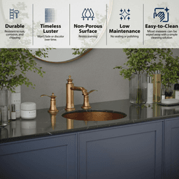 Cinox Stainless Steel Undermount Round Bathroom Sink, 15-3/4" x 15-3/4" x 4-3/4", Gold Alt 4 - Image
