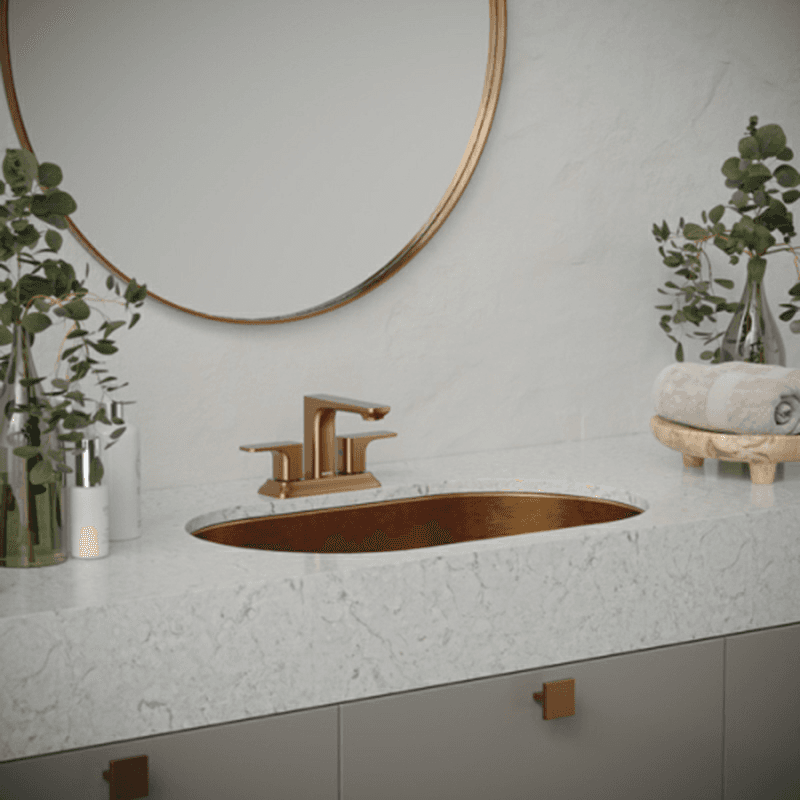 Cinox Stainless Steel Undermount Oval Bathroom Sink, 27-1/2" x 16-7/8" x 5-1/8", Gold Alt 2 - Image