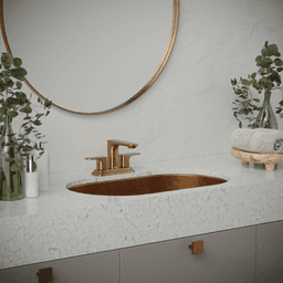 Cinox Stainless Steel Undermount Oval Bathroom Sink, 27-1/2" x 16-7/8" x 5-1/8", Brushed Copper Alt 2 - Image