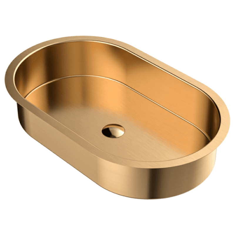 Cinox Stainless Steel Undermount Oval Bathroom Sink, 27-1/2" x 16-7/8" x 5-1/8", Brushed Copper Main - Image