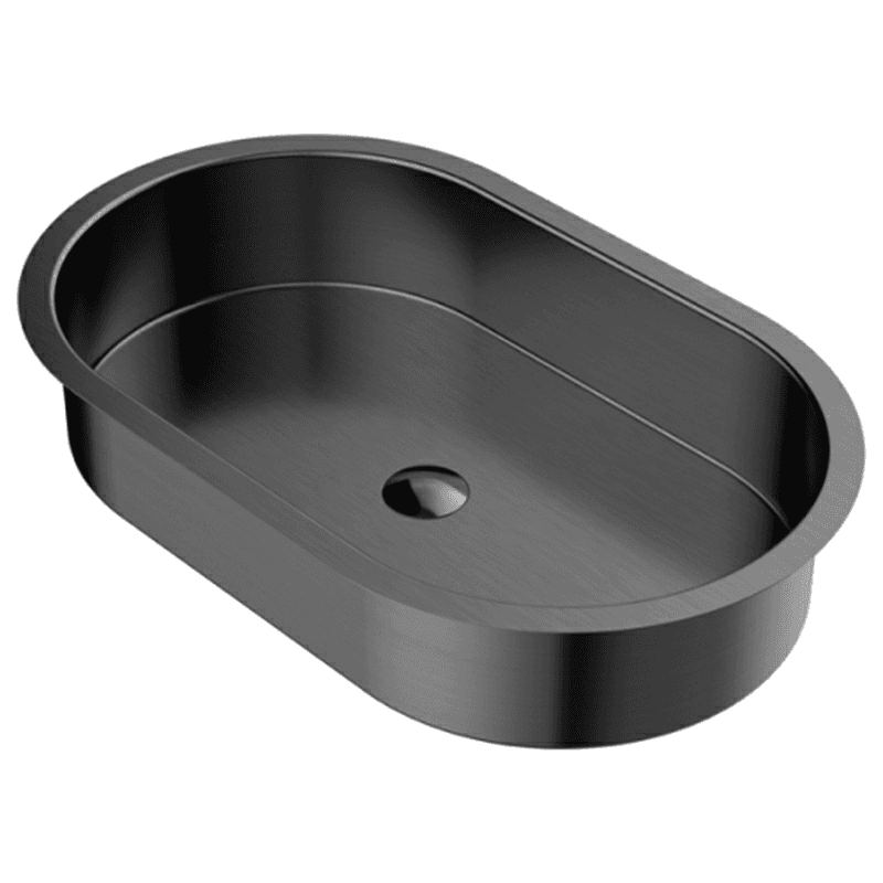 Cinox Stainless Steel Undermount Oval Bathroom Sink, 27-1/2" x 16-7/8" x 5-1/8", Gunmetal Gray Main - Image