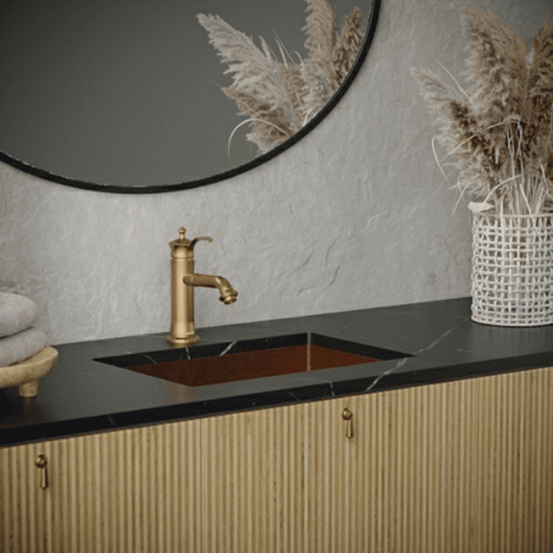 Cinox Stainless Steel Undermount Rectangular Bathroom Sink, 21-5/8" x 15" x 5-1/2", Brushed Copper Alt 1 - Image