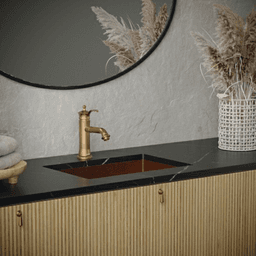 Cinox Stainless Steel Undermount Rectangular Bathroom Sink, 21-5/8" x 15" x 5-1/2", Brushed Copper Alt 1 - Image