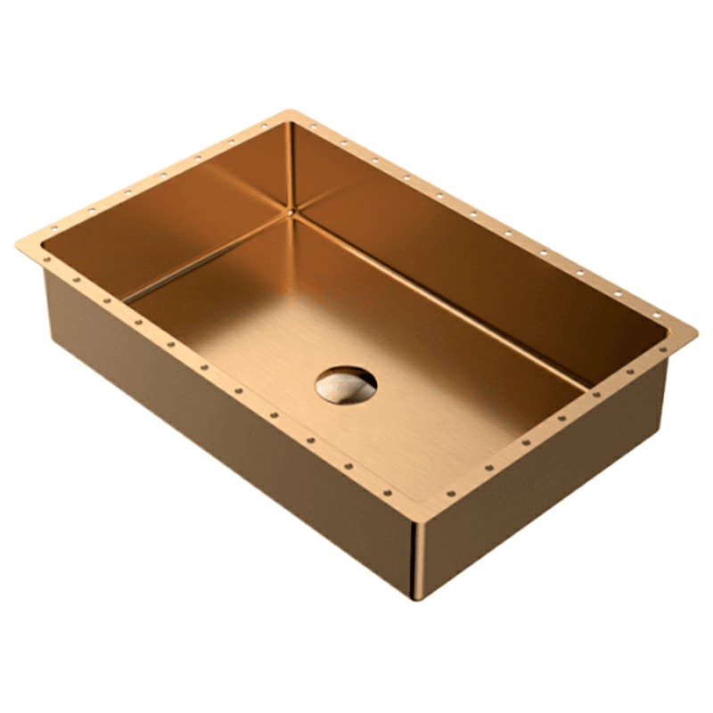 Cinox Stainless Steel Undermount Rectangular Bathroom Sink, 21-5/8" x 15" x 5-1/2", Brushed Copper Main - Image