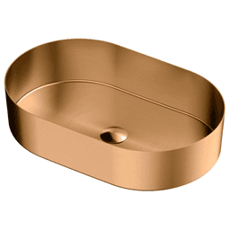 Cinox Stainless Steel Oval Vessel Bathroom Sink, 21-5/8" x 13-3/4" x 4-1/2", Brushed Copper Main - Image