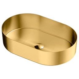 Cinox Stainless Steel Oval Vessel Bathroom Sink, 21-5/8" x 13-3/4" x 4-1/2", Gold Main - Image