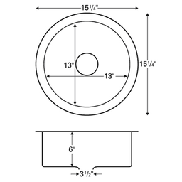 Patented Resin Matrix Rim Undermount Sink for Stone and Quartz Countertops, 18 Gauge Stainless Steel Single Bowl Sink