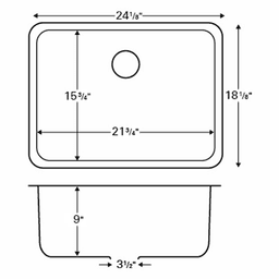 Karran Edge 300 Stainless Steel Undermount Kitchen Sink 18G Single Bowl