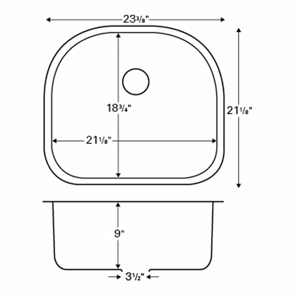 Karran Undermount Sink for Laminate and Solid Surface, Stone and Quartz