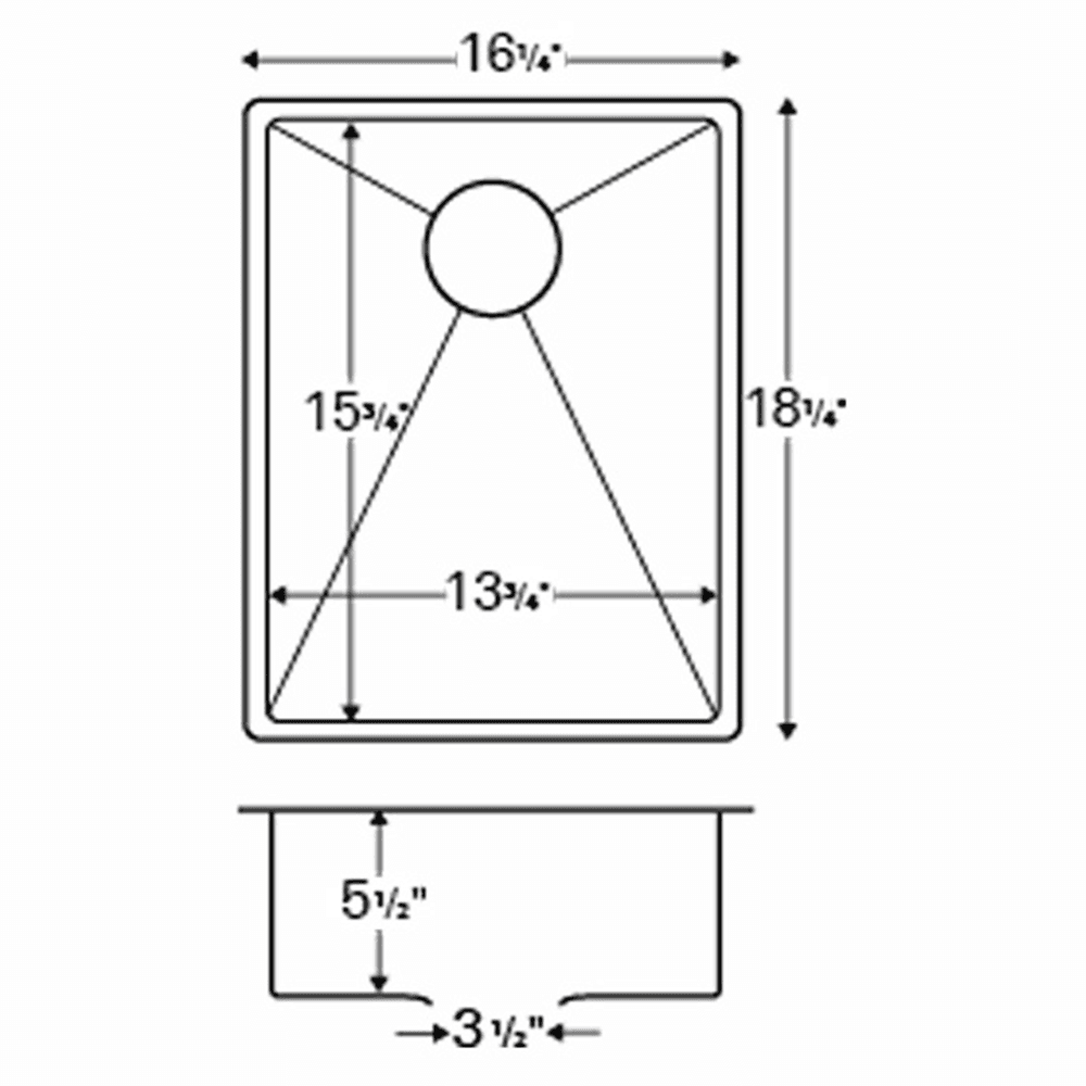 Karran Edge 400 Stainless Steel Undermount Kitchen Sink - 18G Single Bowl