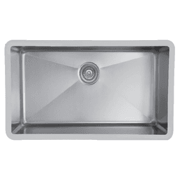 Karran Edge 400 Stainless Steel Undermount Kitchen Sink, 32" x 18-1/4" x 9, 18G, Soft Satin Brushed Finish, Resin Matrix Rim