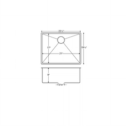 Karran Edge 520 Stainless Steel Undermount Single Bowl Kitchen Sink - Top View