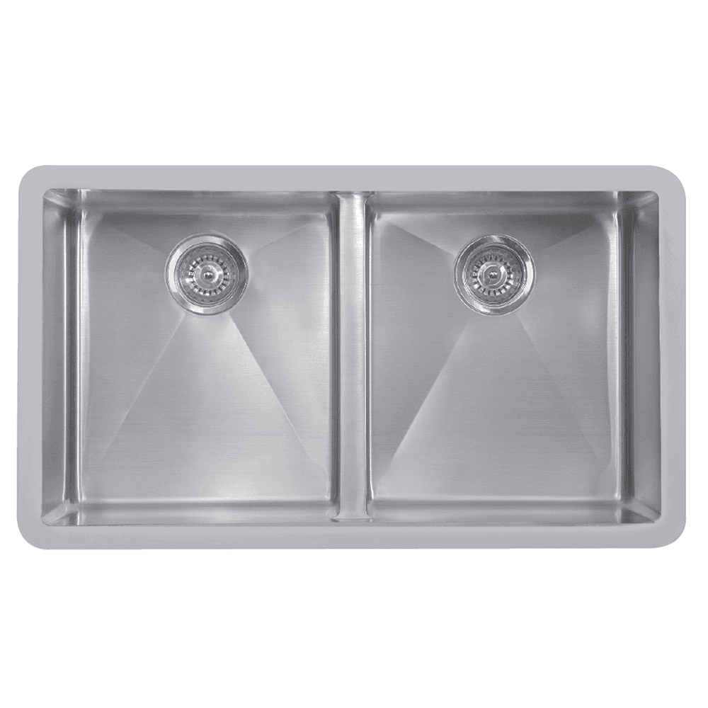 Karran Edge 500 Stainless Steel Undermount Double Bowl Kitchen Sink - Durable Finish