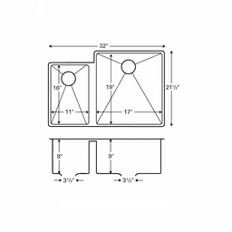 Karran Edge 560 Stainless Steel Undermount 18G Kitchen Sink