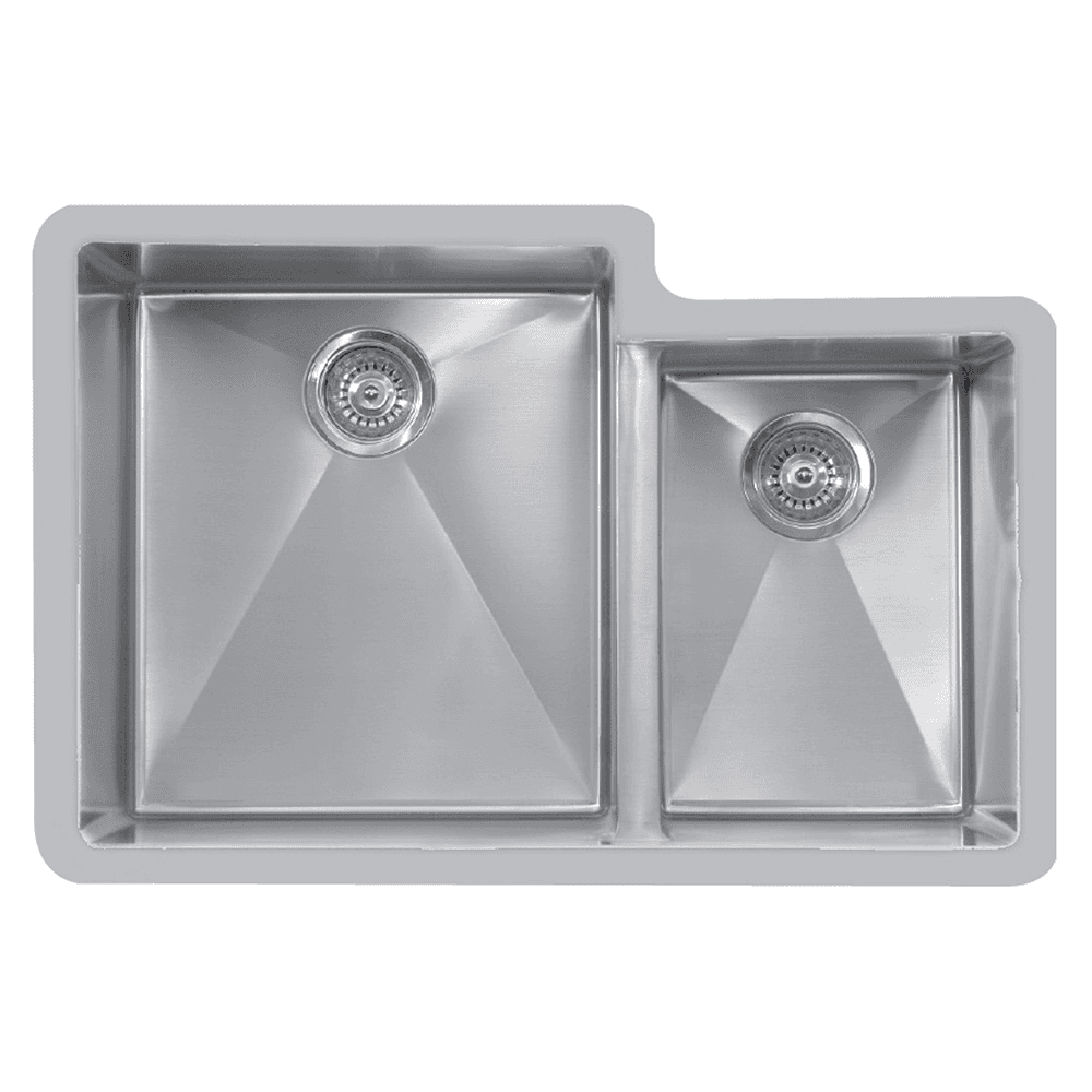 Karran Edge 500 Stainless Steel Undermount Double Bowl Kitchen Sink, 32" x 21-1/2" x 9