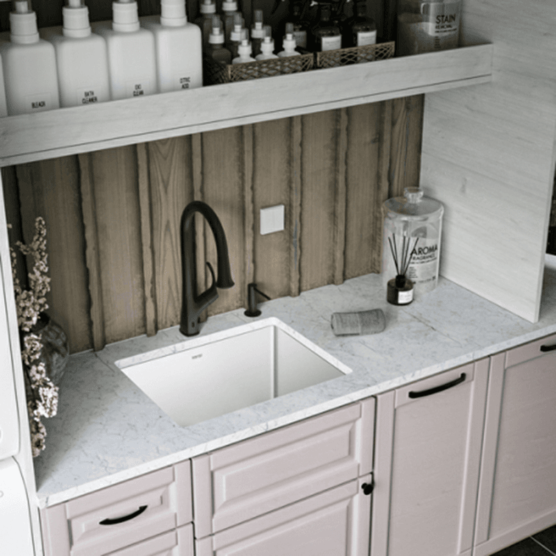 Elite Stainless Steel Undermount 16G Single Bowl Kitchen Sink Kit, 23" x 18" x 14" Alt 9 - Image