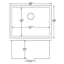 Karran EL-73 Stainless Steel Undermount Single Bowl Sink with Satin Brushed Finish