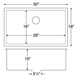 Sharp and Crisp Styled Karran EL-75 Undermount Kitchen Sink for Stone and Quartz Installation