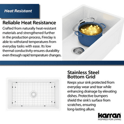 Fireclay Single Bowl Panel Front Farmhouse Kitchen Sink Kit with Reversible Apron Front, 30" x 18" x 10", Matte Black Alt 8 - Image