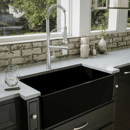 Fireclay Single Bowl Panel Front Farmhouse Kitchen Sink Kit with Reversible Apron Front, 33" x 18" x 10", White Alt 2 - Image