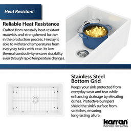 Fireclay Single Bowl Panel Front Farmhouse Kitchen Sink Kit with Reversible Apron Front, 33" x 18" x 10", Matte Black Alt 9 - Image