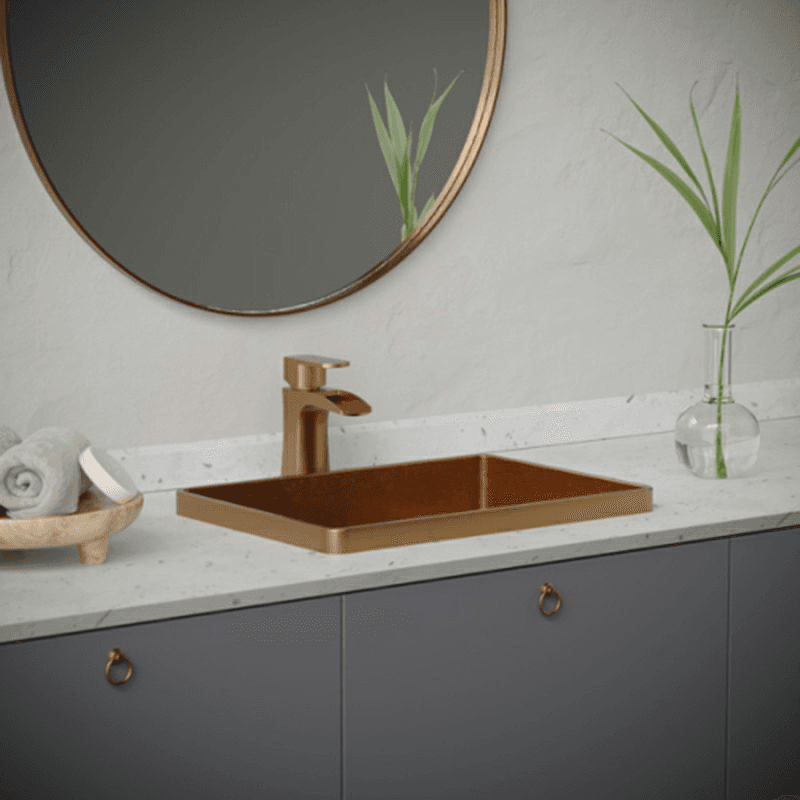 Kassel Single-Handle Single Hole Basin Bathroom Faucet with Matching Pop-up Drain, Brushed Copper Alt 3 - Image
