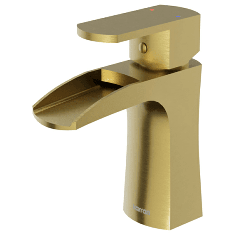 Kassel Single-Handle Single Hole Basin Bathroom Faucet with Matching Pop-up Drain, Brushed Gold Main - Image
