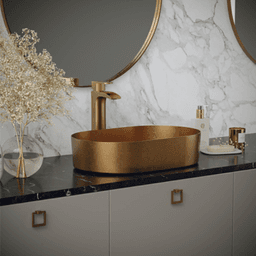 Kassel Single-Handle Single Hole Vessel Bathroom Faucet with Matching Pop-up Drain, Brushed Copper Alt 3 - Image