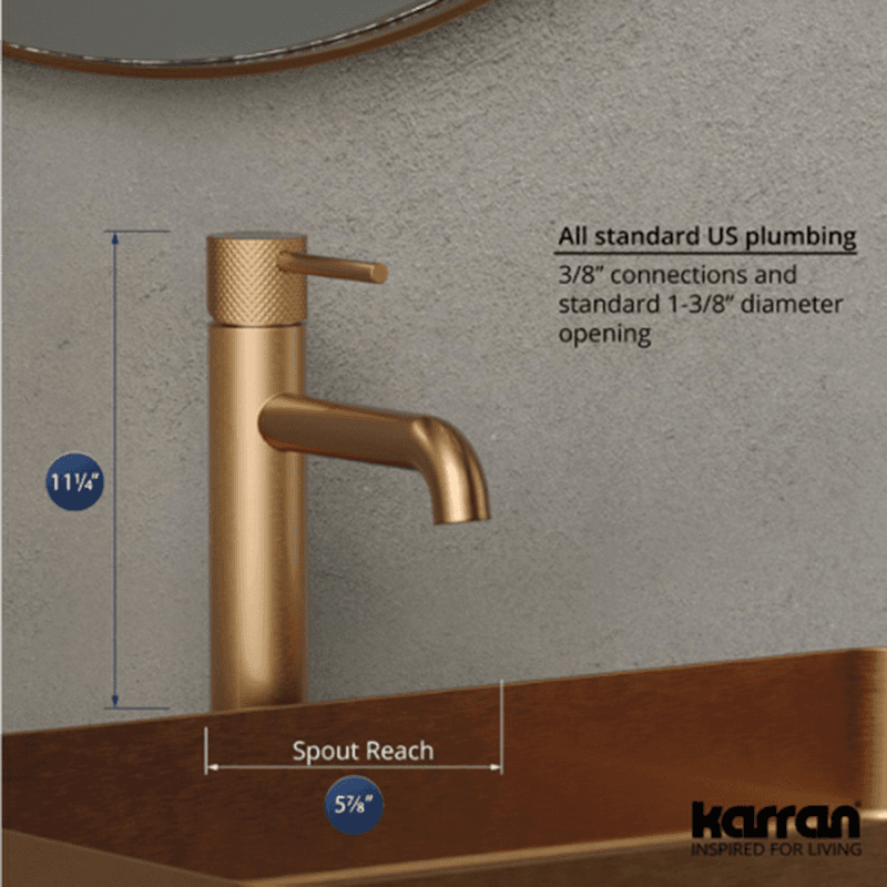 Tryst Single-Handle Single Hole Vessel Bathroom Faucet with Matching Pop-up Drain, Brushed Copper Alt 4 - Image