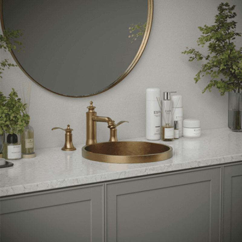 Vineyard Double-Handle Three Hole Widespread Bathroom Faucet with Matching Pop-up Drain, Brushed Copper Alt 3 - Image